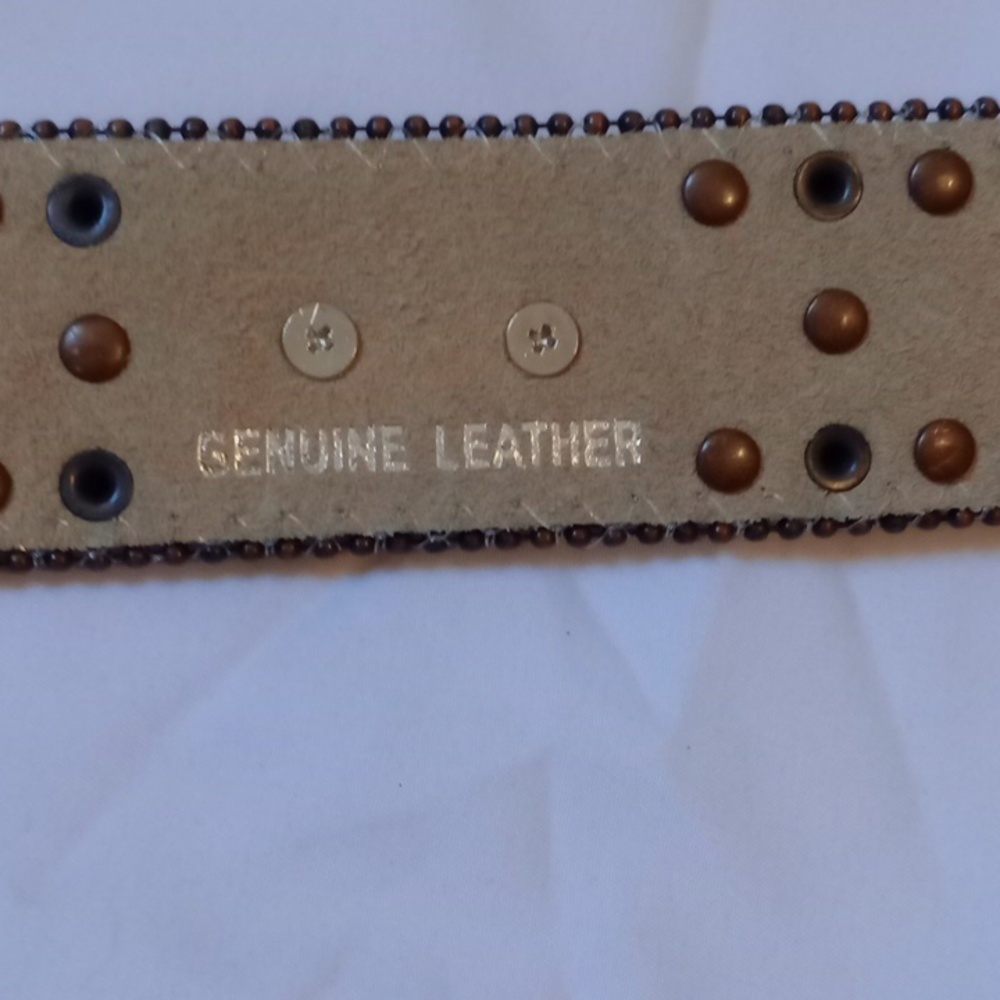 Nocona Brown Fur Belt with Rhinestone Accents - Picture 4 of 11